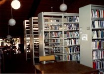 Bookshelves in the library